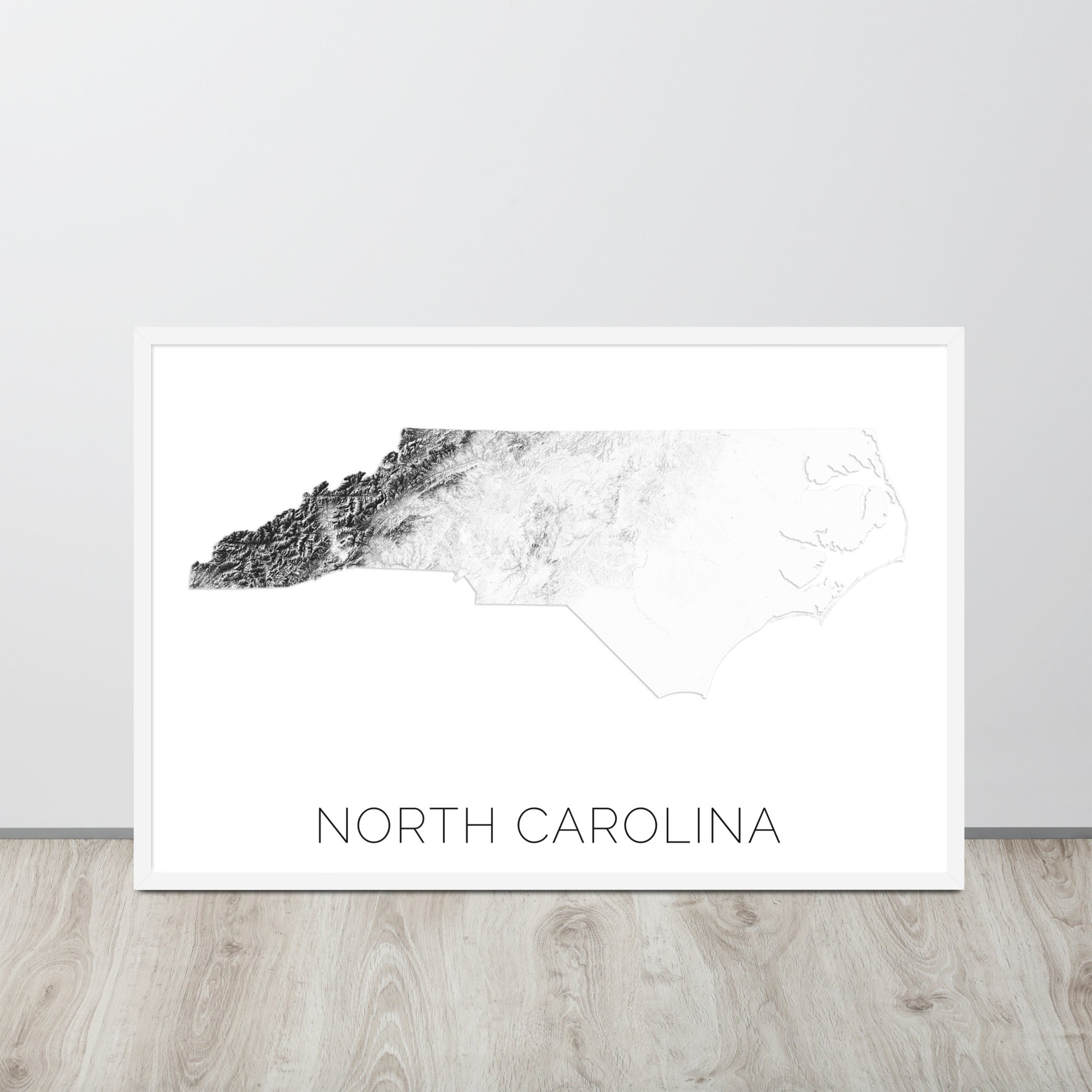 North Carolina State Topographic Map Art