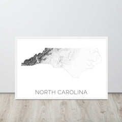 North Carolina State Topographic Map Art