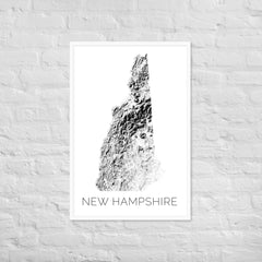 New Hampshire State Topographic Map Art