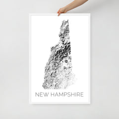 New Hampshire State Topographic Map Art