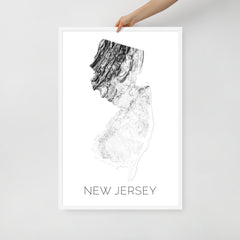 New Jersey State Topographic Map Art