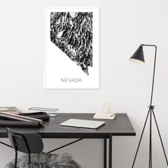 Nevada State Topographic Map Art