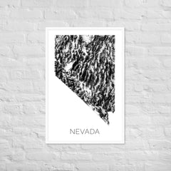 Nevada State Topographic Map Art