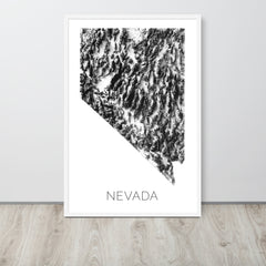 Nevada State Topographic Map Art