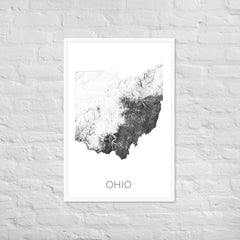 Ohio State Topographic Map Art