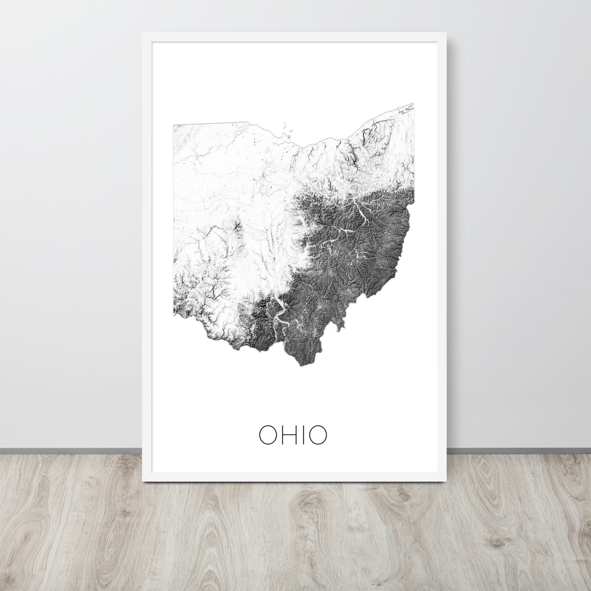 Ohio State Topographic Map Art