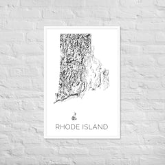 Rhode Island State Topographic Map Art