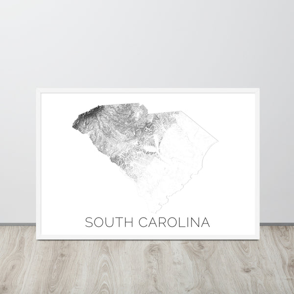 South Carolina State Topographic Map Art