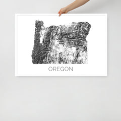 Oregon State Topographic Map Art