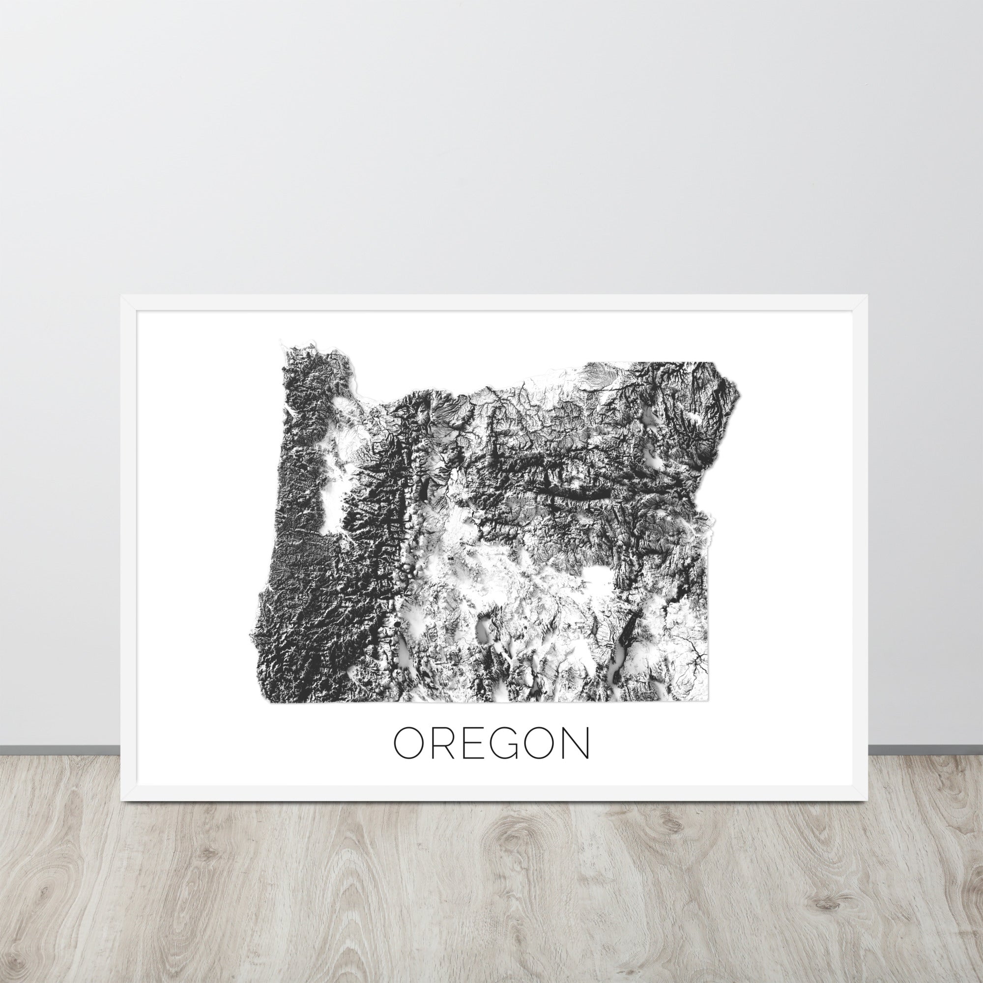 Oregon State Topographic Map Art