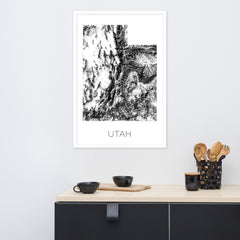 Utah State Topographic Map Art