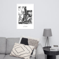 Utah State Topographic Map Art