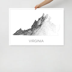 Virginia State Topographic Map Art