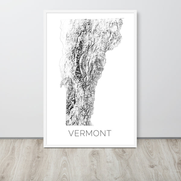 Vermont State Topographic Map Art