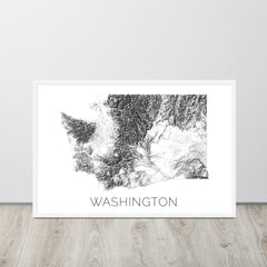 Washington State Topographic Map Art
