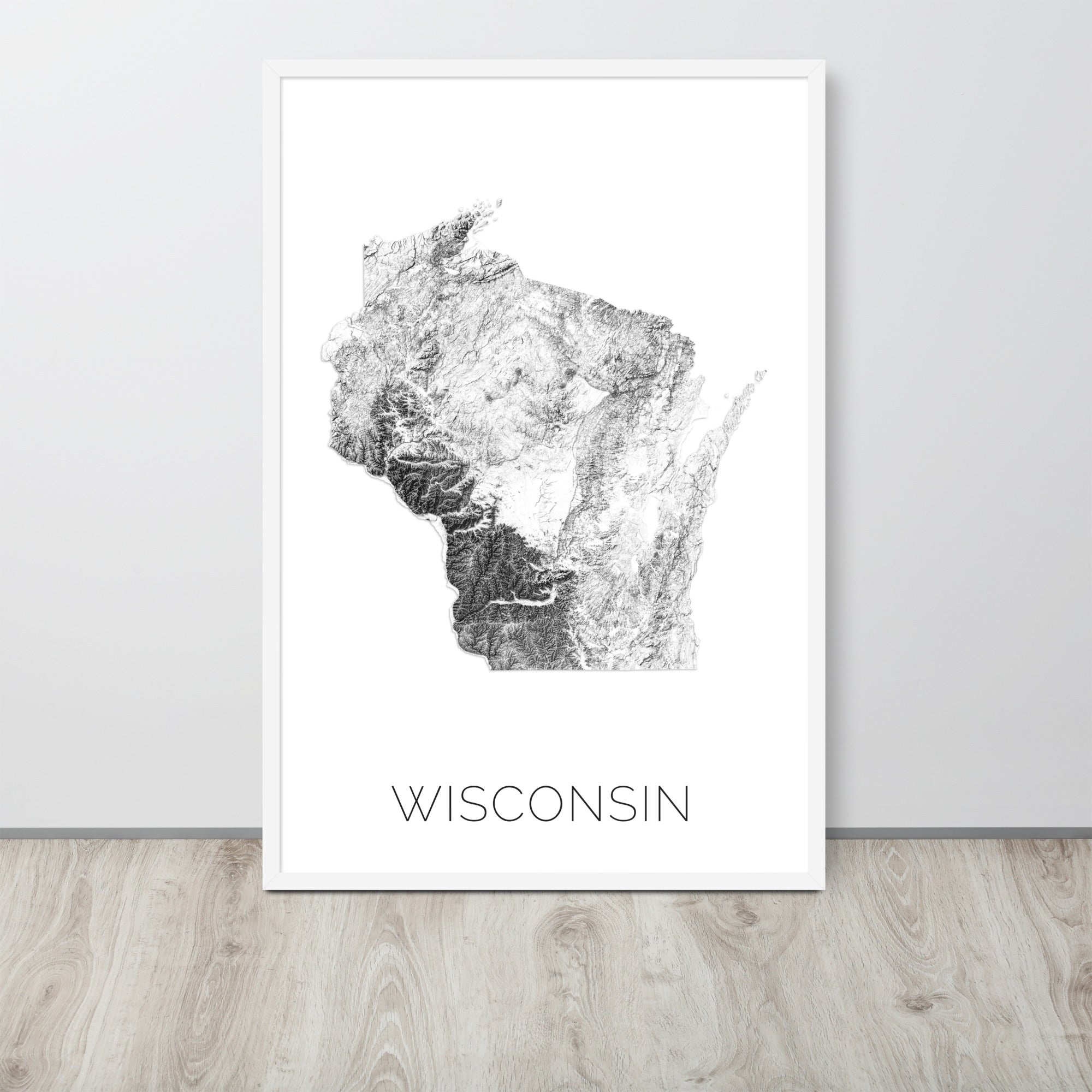 Wisconsin State Topographic Map Art