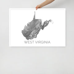 West Virginia State Topographic Map Art