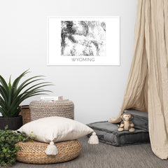 Wyoming State Topographic Map Art