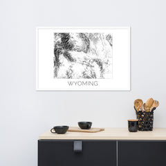 Wyoming State Topographic Map Art