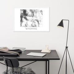 Wyoming State Topographic Map Art