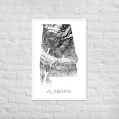 Alabama State Topographic Map Art