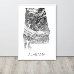 Alabama State Topographic Map Art