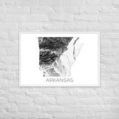 Arkansas State Topographic Map Art