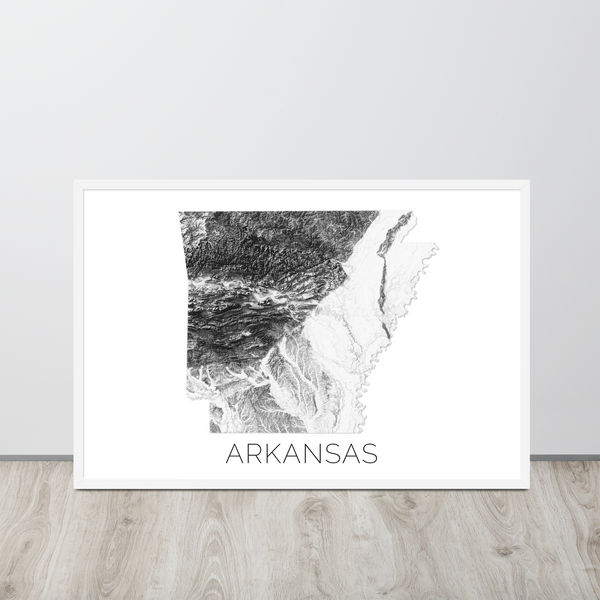 Arkansas State Topographic Map Art