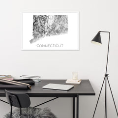 Connecticut State Topographic Map Art