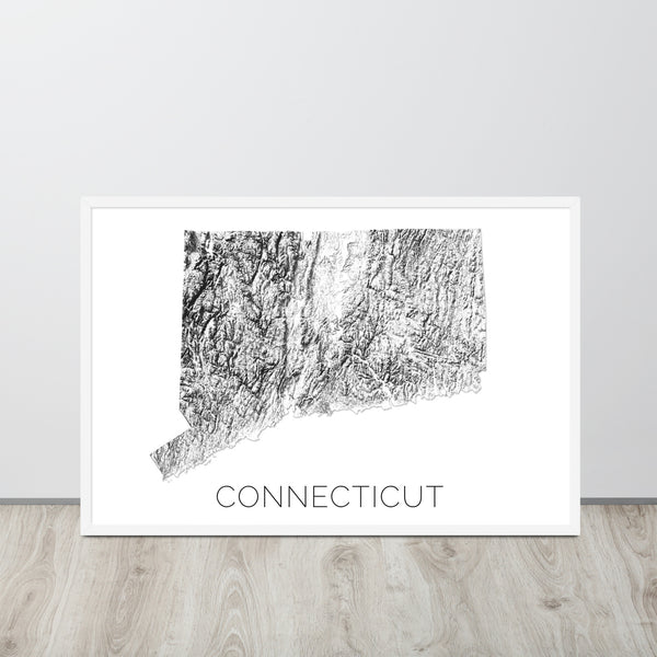 Connecticut State Topographic Map Art