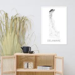 Delaware State Topographic Map Art