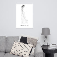 Delaware State Topographic Map Art