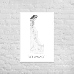 Delaware State Topographic Map Art