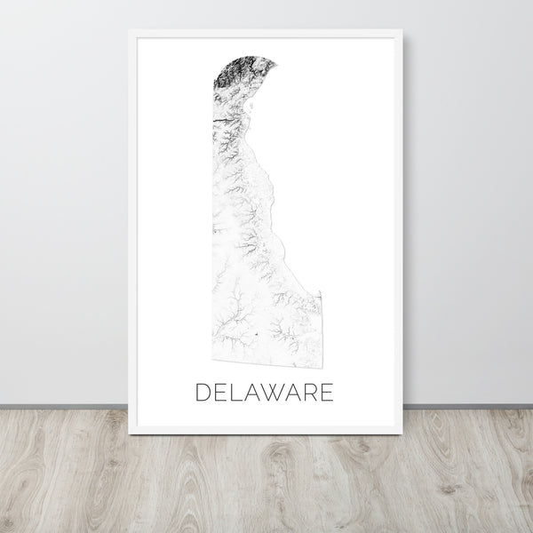 Delaware State Topographic Map Art