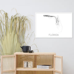 Florida State Topographic Map Art