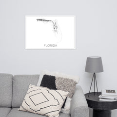 Florida State Topographic Map Art
