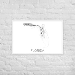 Florida State Topographic Map Art