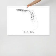 Florida State Topographic Map Art