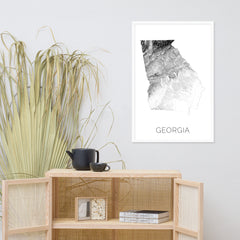 Georgia State Topographic Map Art