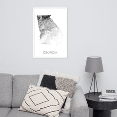 Georgia State Topographic Map Art