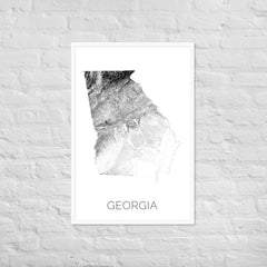 Georgia State Topographic Map Art