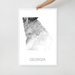 Georgia State Topographic Map Art