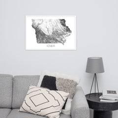 Iowa State Topographic Map Art