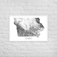 Iowa State Topographic Map Art