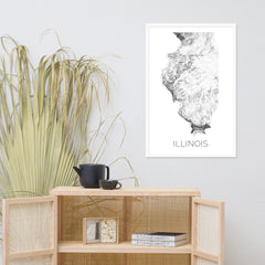 Illinois State Topographic Map Art