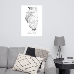Illinois State Topographic Map Art