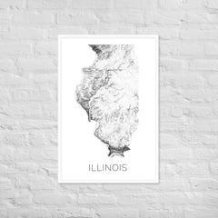Illinois State Topographic Map Art