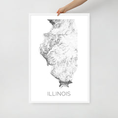 Illinois State Topographic Map Art