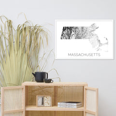 Massachusetts State Topographic Map Art