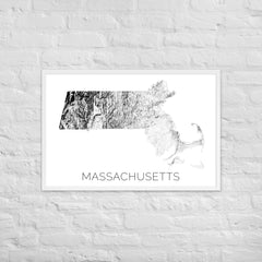 Massachusetts State Topographic Map Art